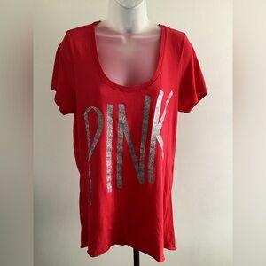 Victoria’s Secret Red Short Sleeve Graphic Tee Size Medium